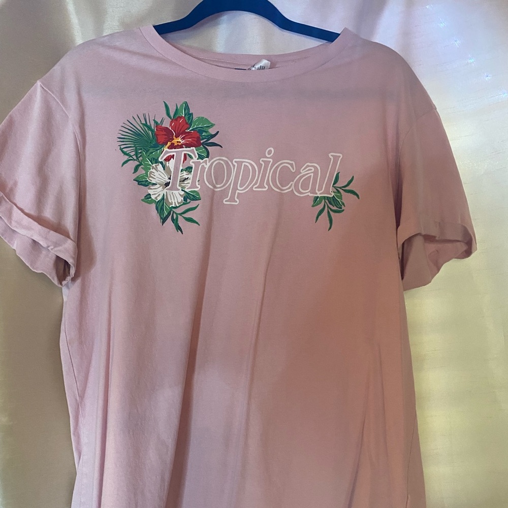H&M Tropical Light Pink Tee